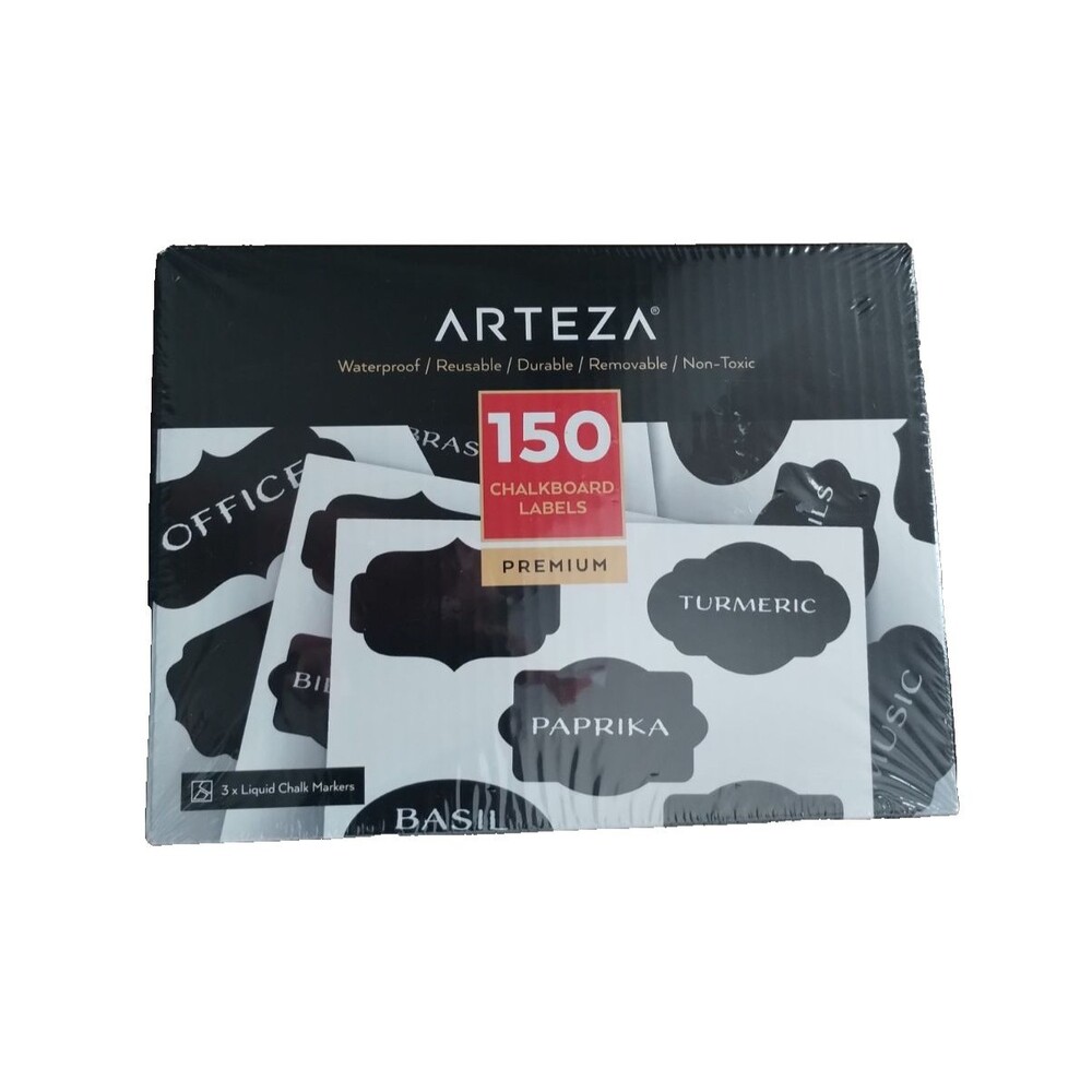 Arteza Chalkboard Labels Markers, 150 pieces, Waterproof Reusable Removable NEW